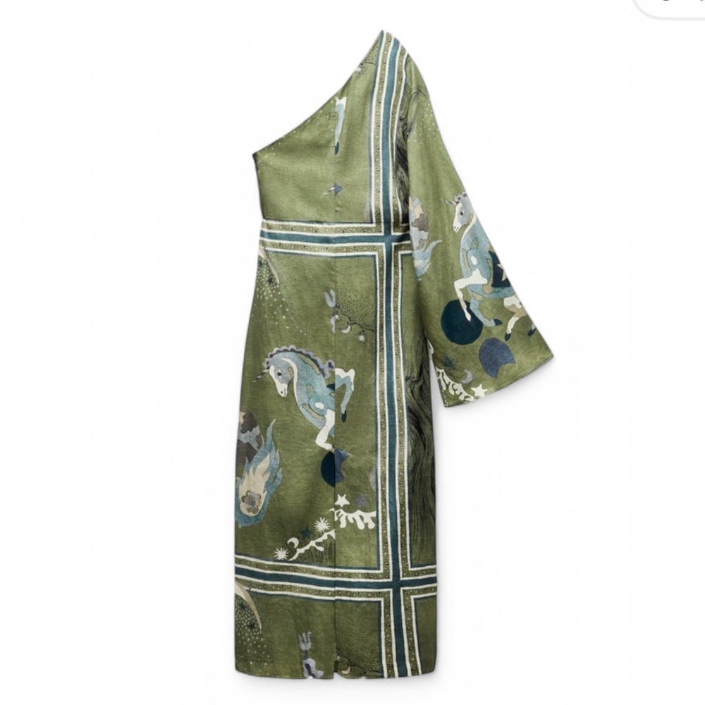 ASYMMETRICAL PRINTED DRESS – ZW COLLECTION - Picture 3 of 6